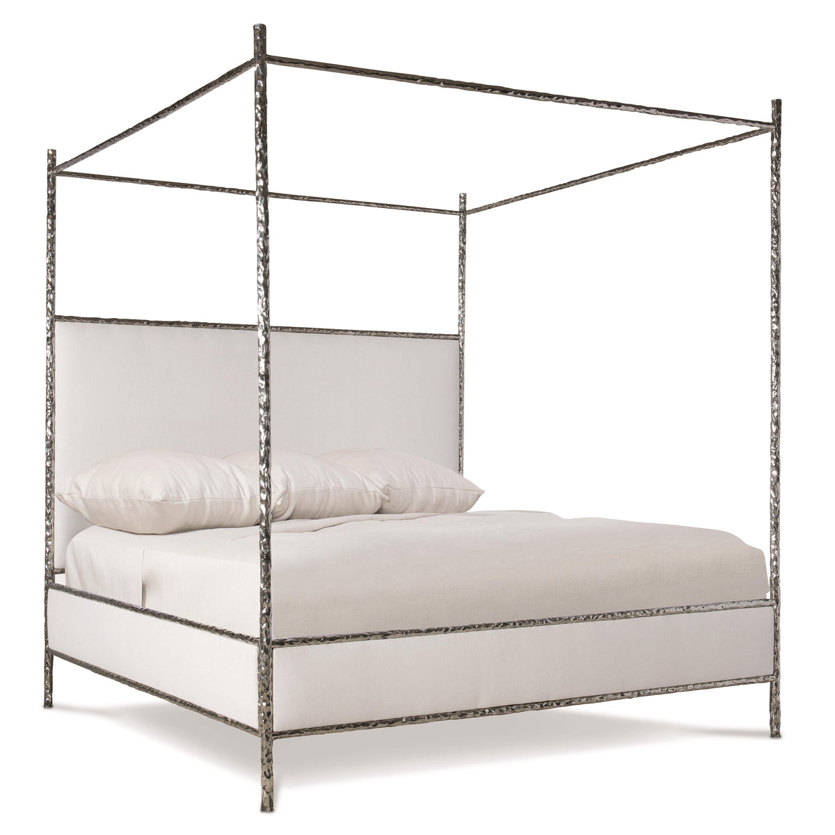 Odette Silver/Nickel King Canopy Bed - Ornate Home