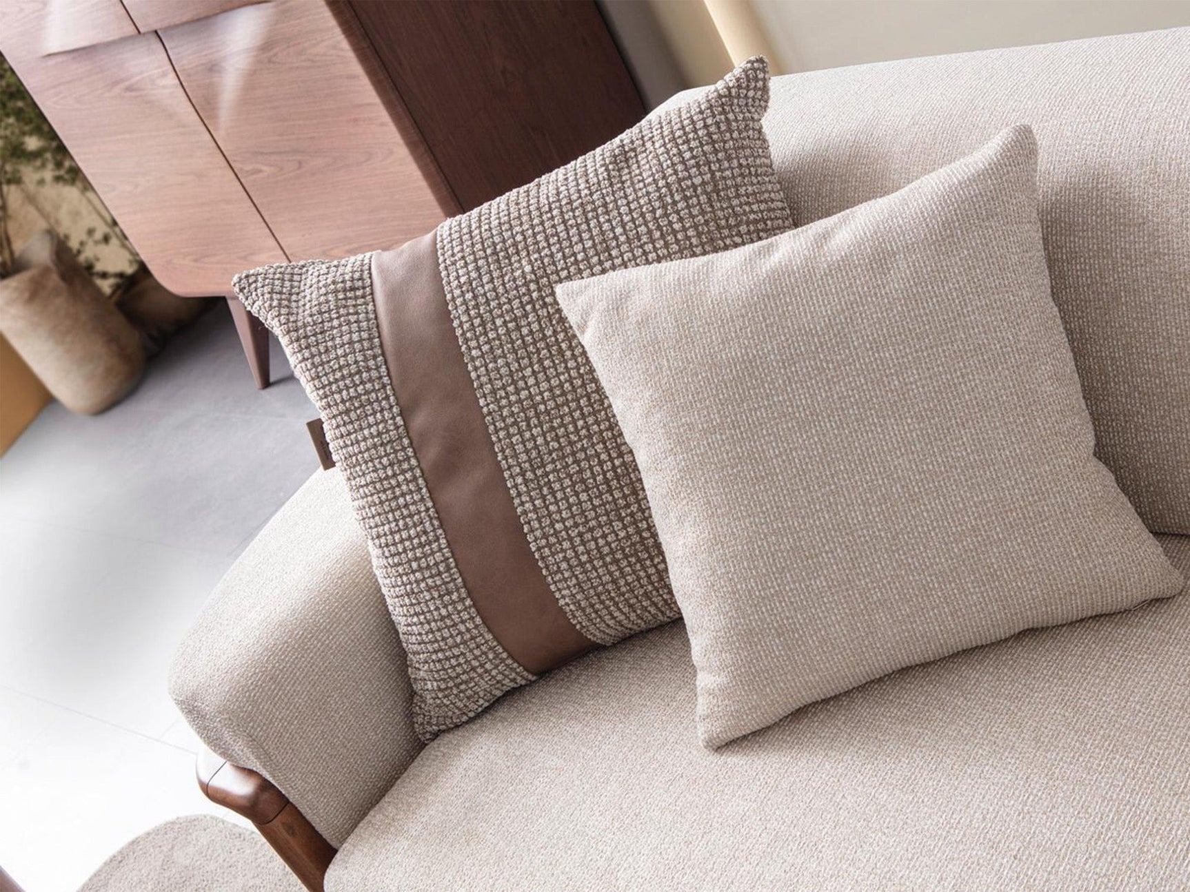 Odin Cream 4-pieces (4 Seater Sofa & 3 Seater Sofa & 2 Chair) Living Room Set