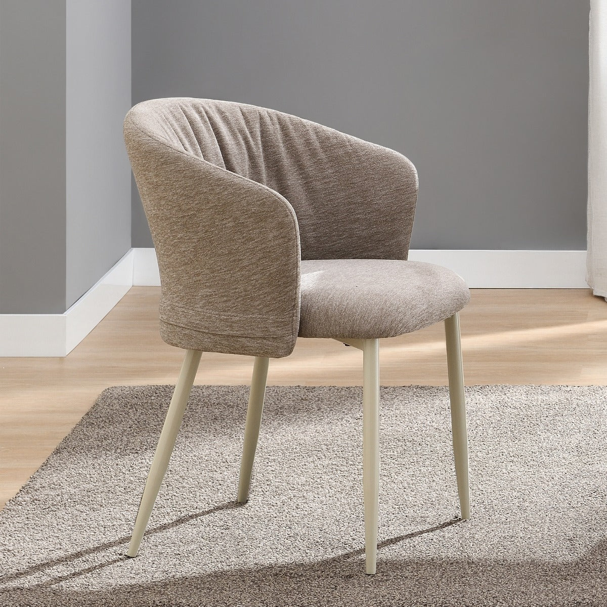 Ogin Dark Beige/Natual Arm Chair (Set of 2) - Ornate Home