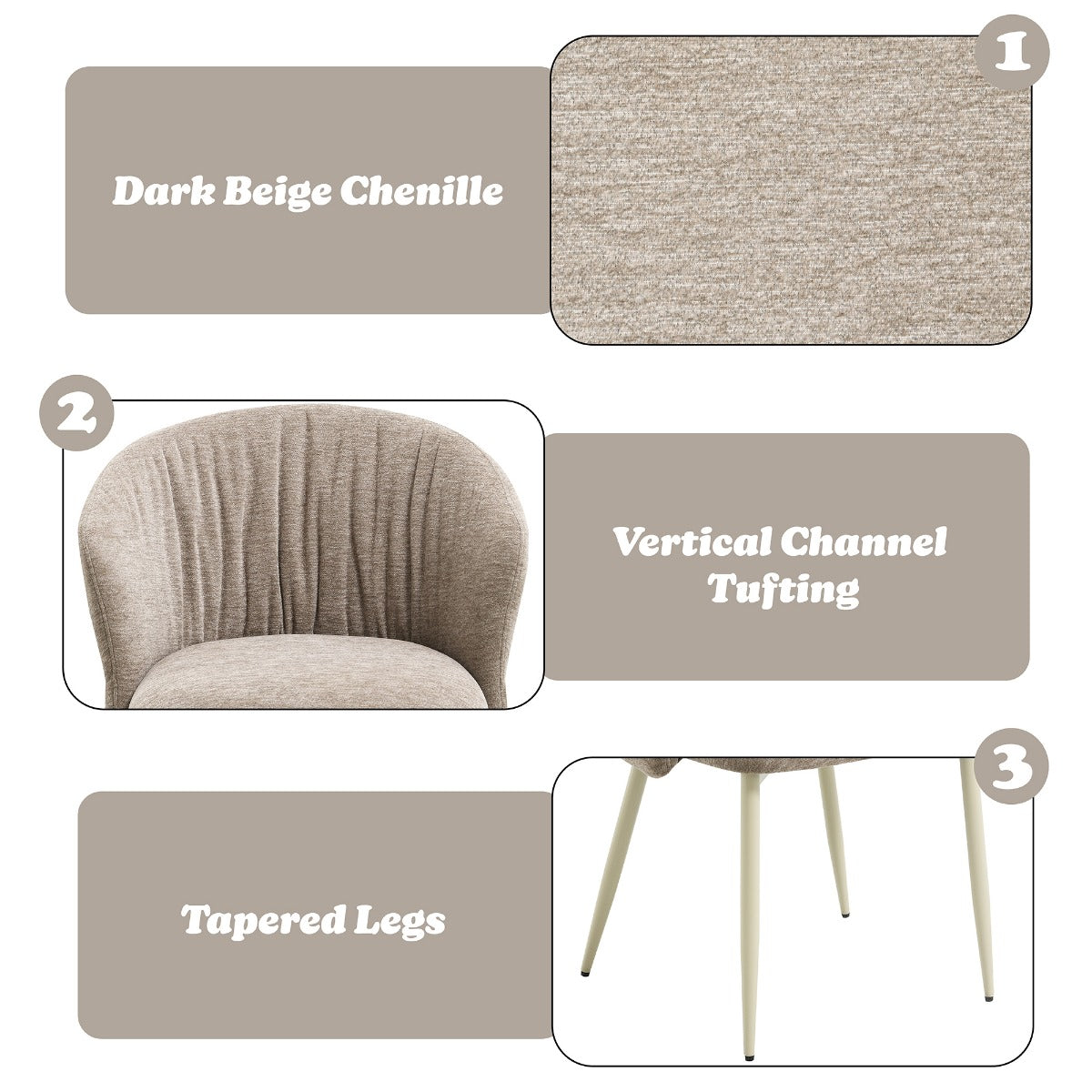 Ogin Dark Beige/Natual Arm Chair (Set of 2) - Ornate Home