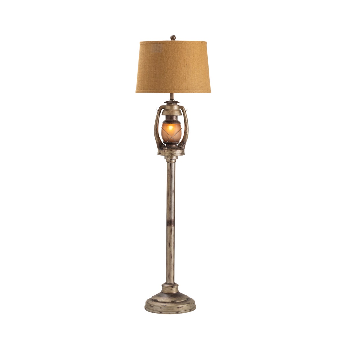 Oil Lantern Grey/Bronze Floor Lamp - Ornate Home