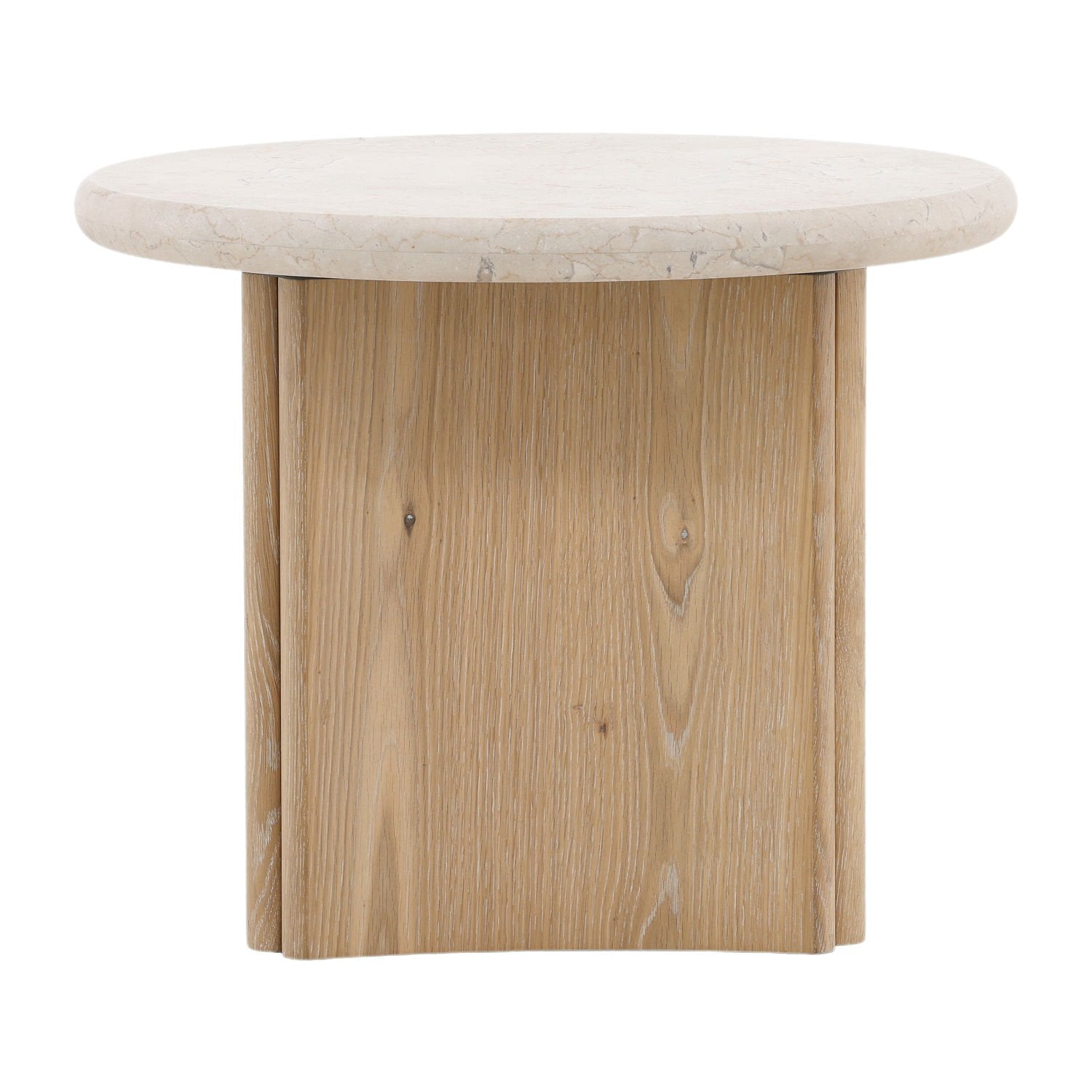 Oja Natural Wash/Cream Side Table - Ornate Home