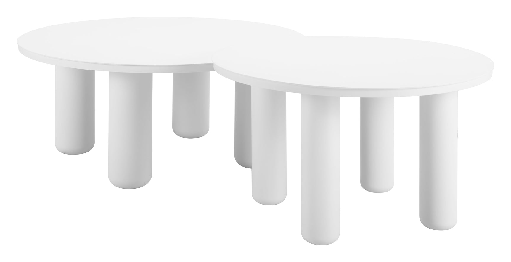 Ola White Coffee Table Set (2-Piece) - Ornate Home