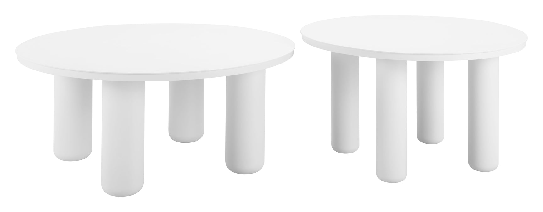 Ola White Coffee Table Set (2-Piece) - Ornate Home