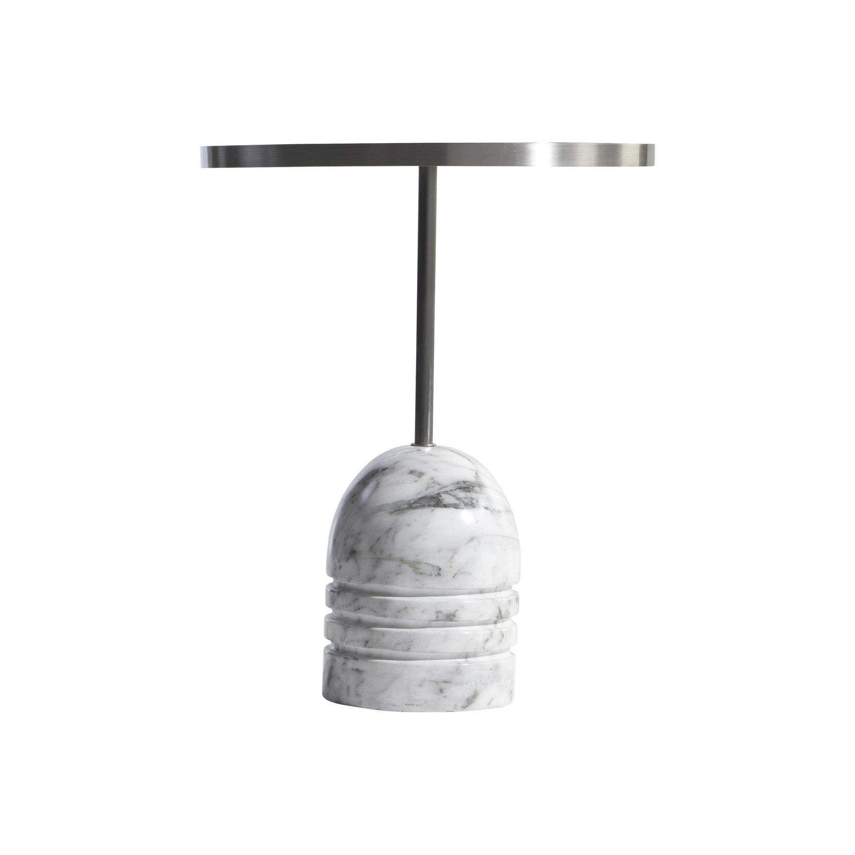 Olan Brushed Stainless Steel/Catia Black Accent Table - Ornate Home