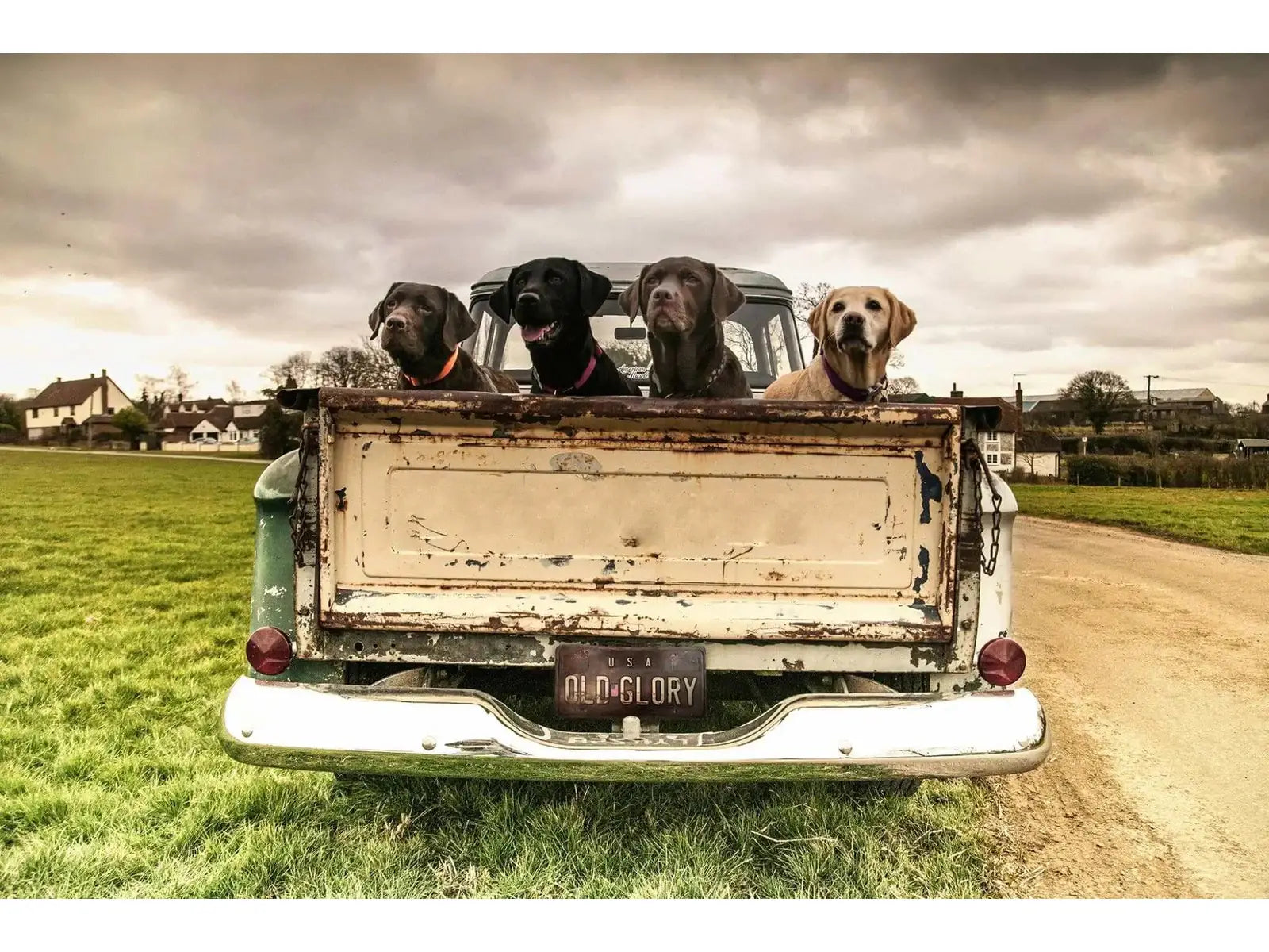 Old Glory Tempered Glass w / Foil Wall Art - Ornate Home