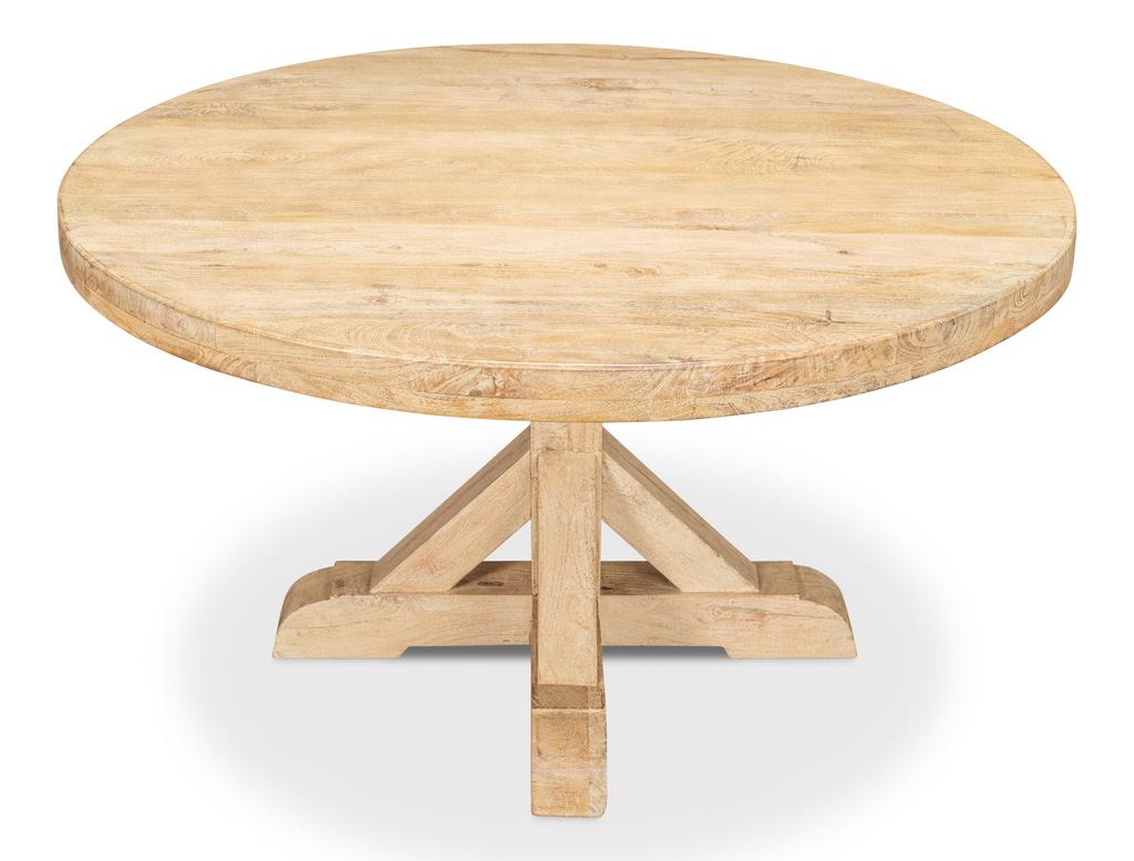 Oleski Natural Round Dining Table - Ornate Home