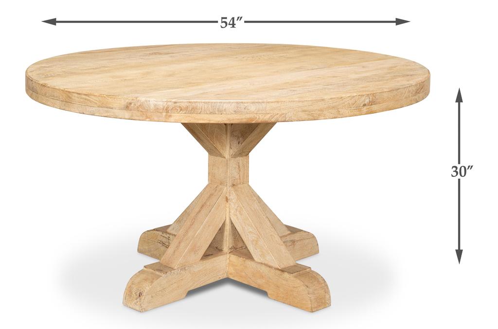 Oleski Natural Round Dining Table - Ornate Home