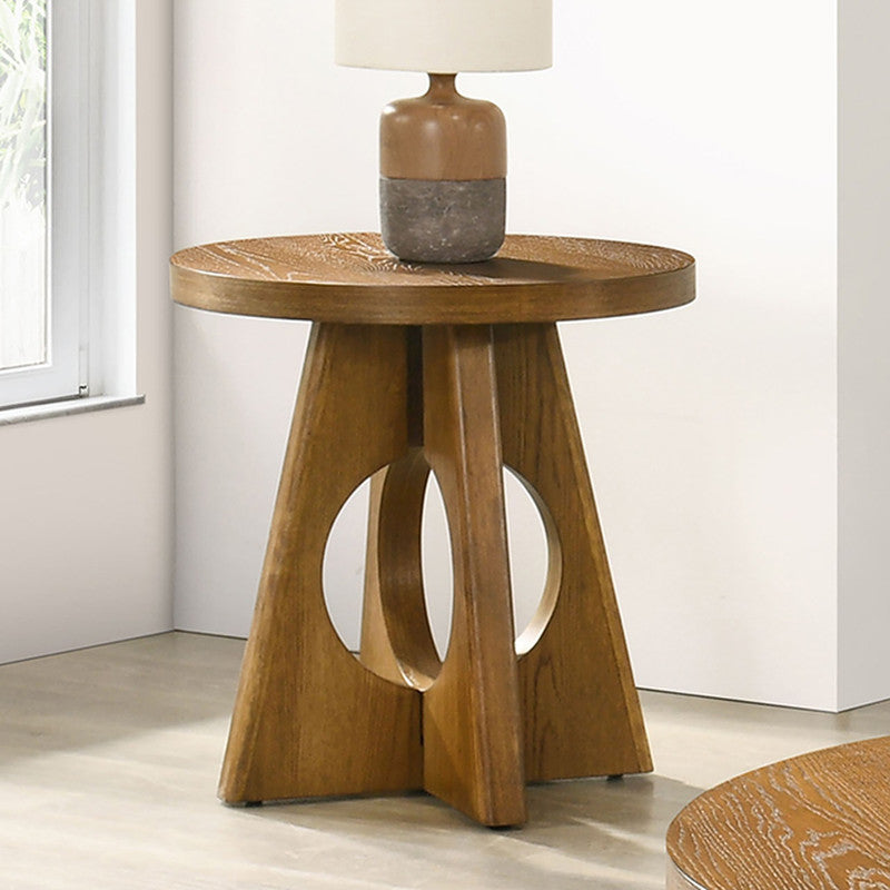 Olgod Walnut Round End Table