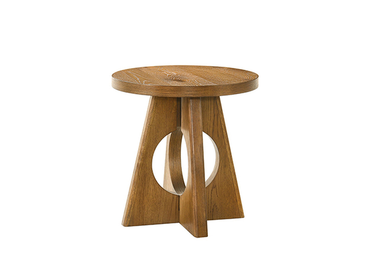 Olgod Walnut Round End Table