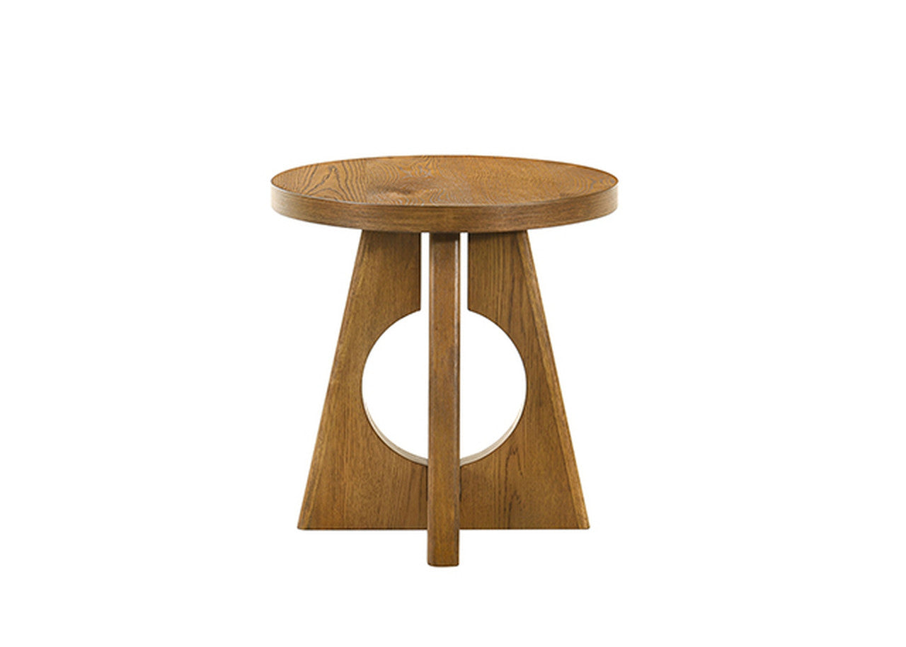 Olgod Walnut Round End Table