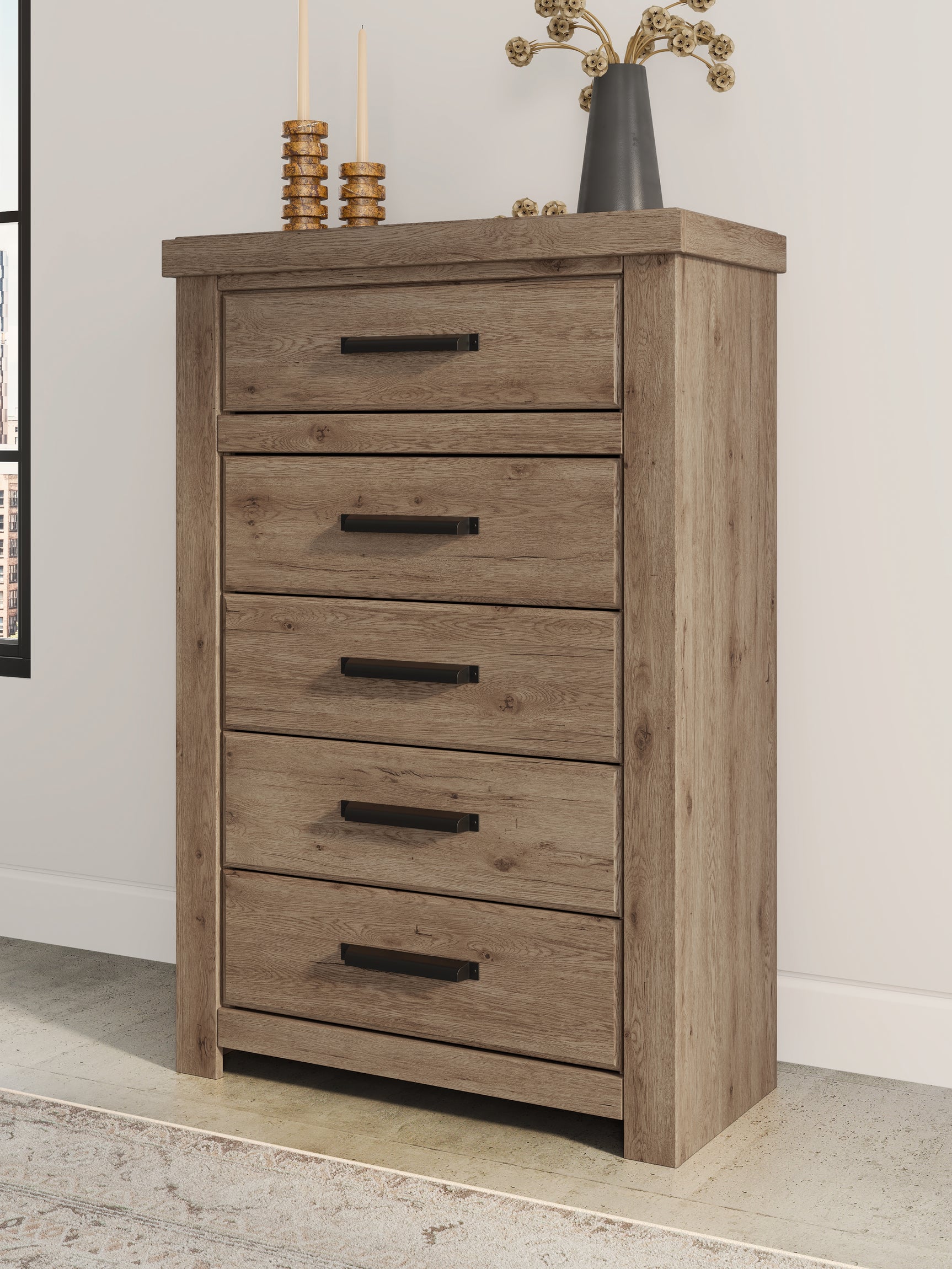 Oliandon Light Brown Chest of Drawers - Ornate Home