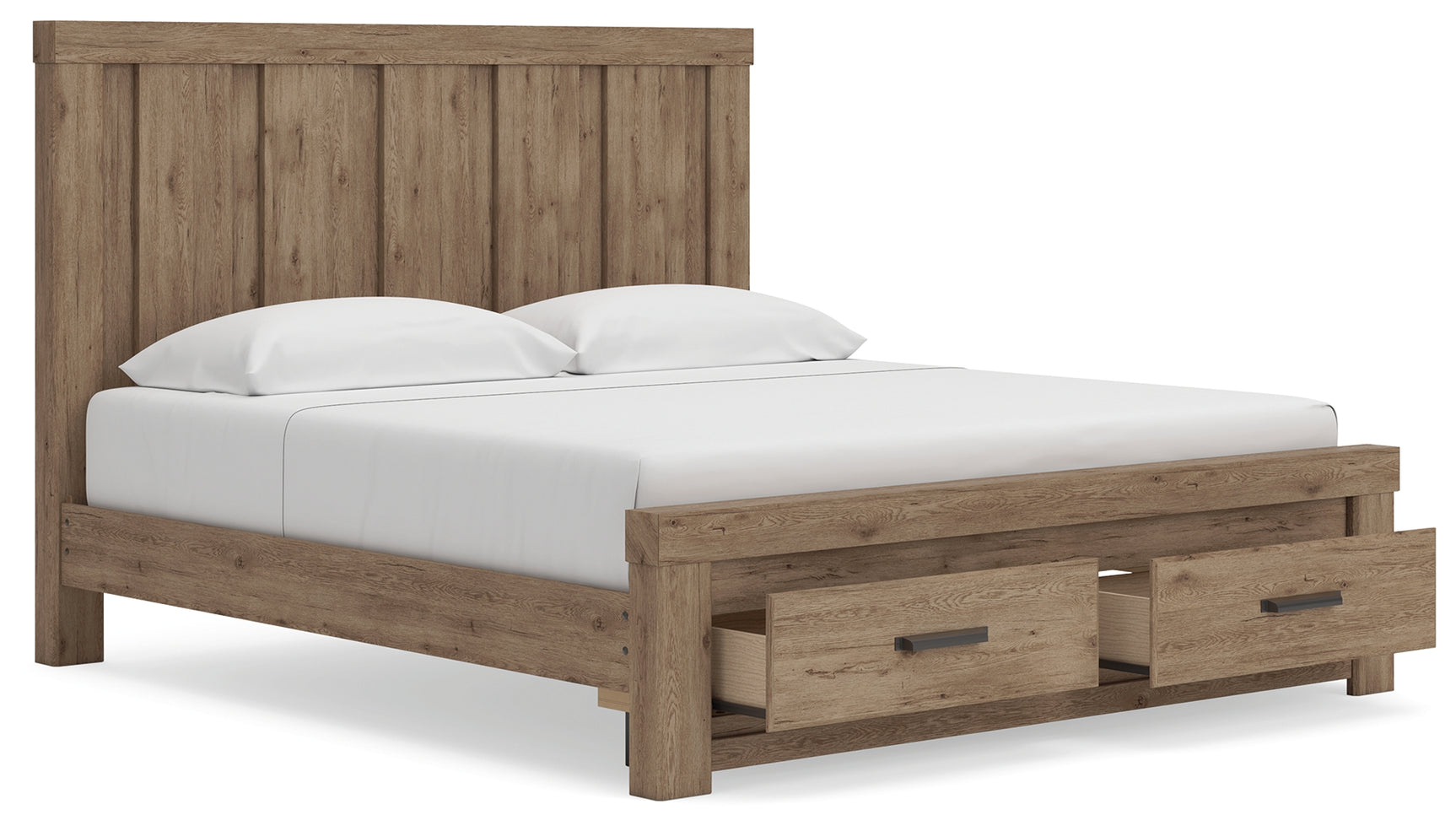 Oliandon Light Brown King Panel Storage Bed (Online Special Price) - Ornate Home
