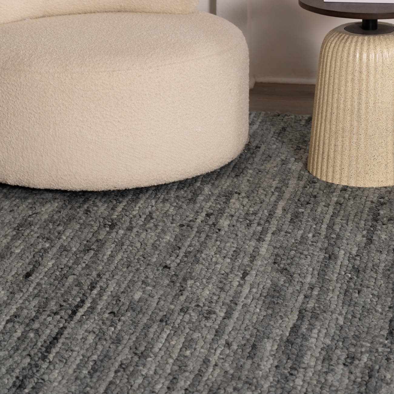 Olisa Charcoal Wool Area Rug - Ornate Home