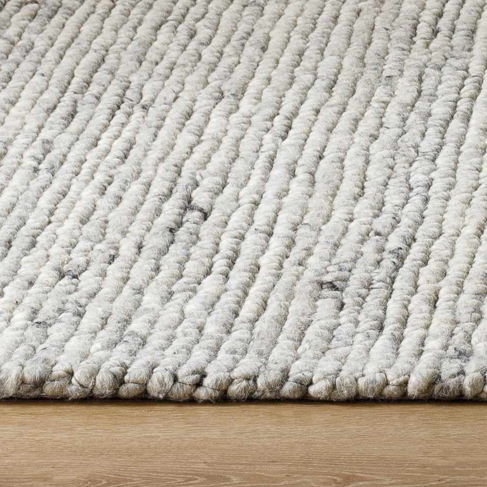 Olisa Cream & Gray Wool Area Rug - Ornate Home