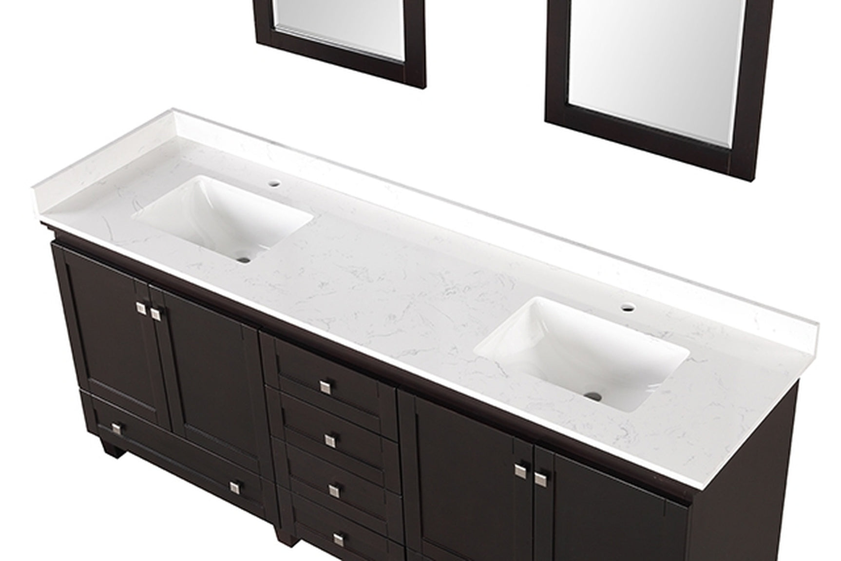 Oliva White/Espresso Vanity Set w/ Mirror - Ornate Home