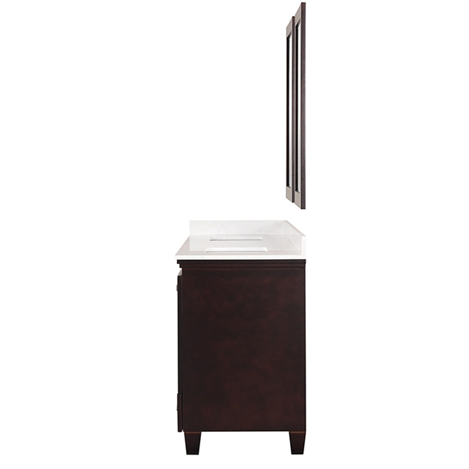 Oliva White/Espresso Vanity Set w/ Mirror - Ornate Home