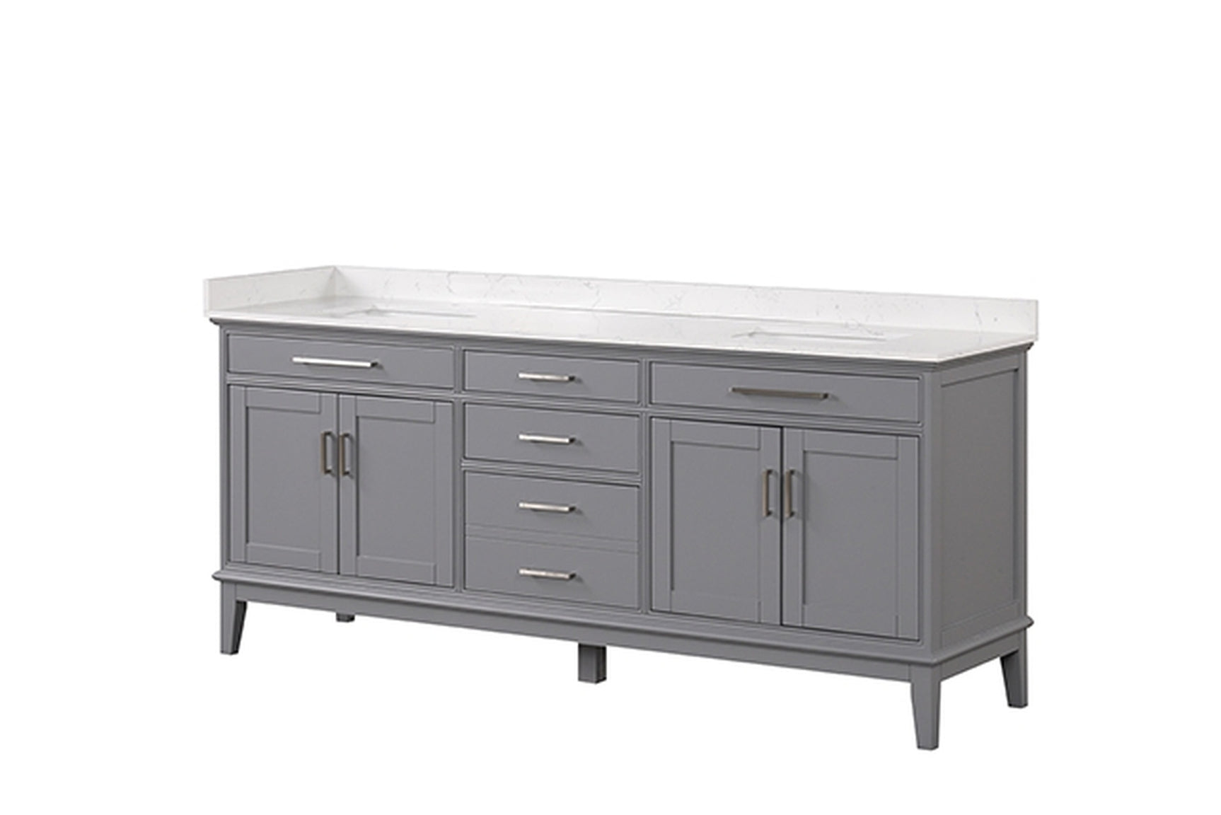 Oliva White/Gray Vanity Set - Ornate Home