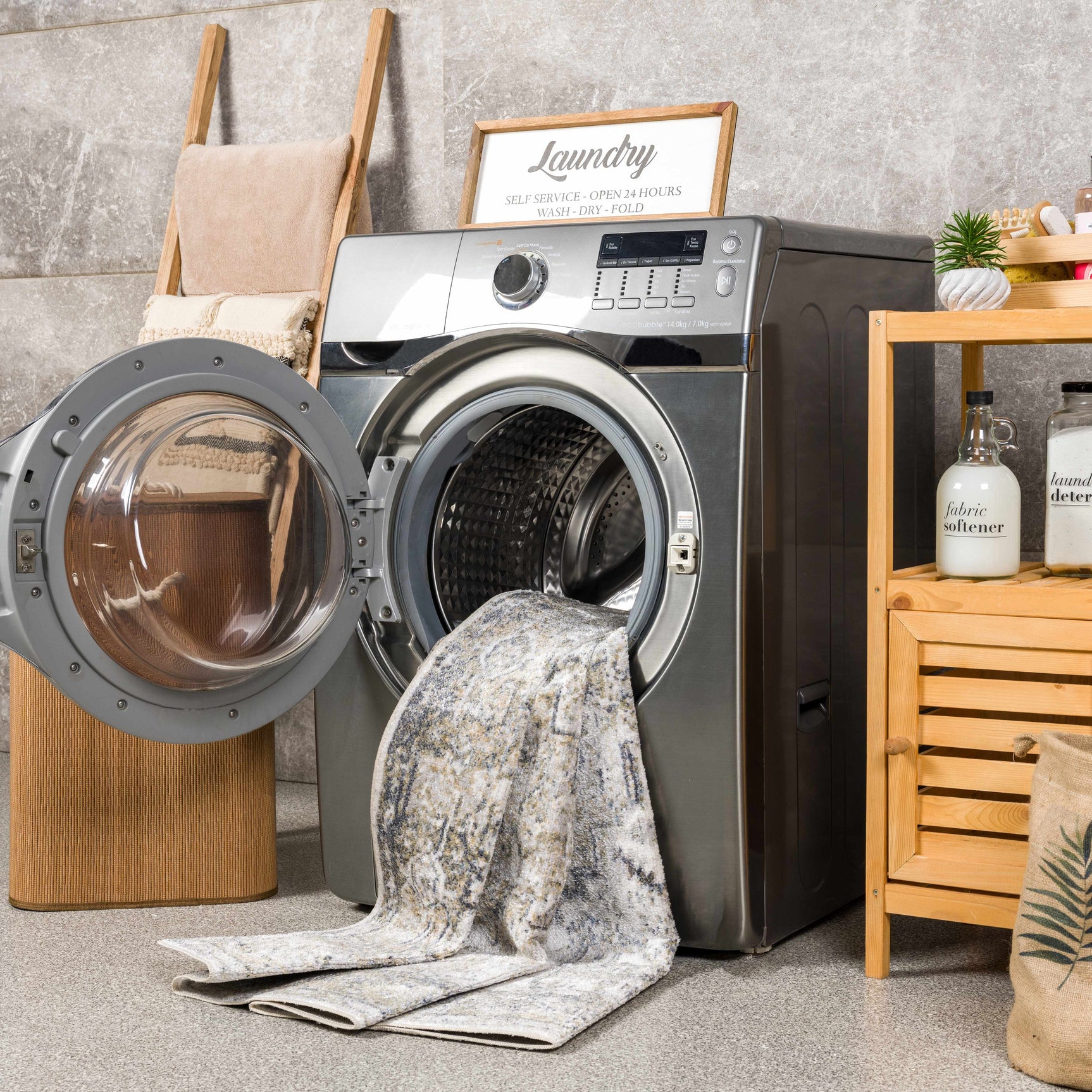 Olive Hera Washable Area Rug - Ornate Home