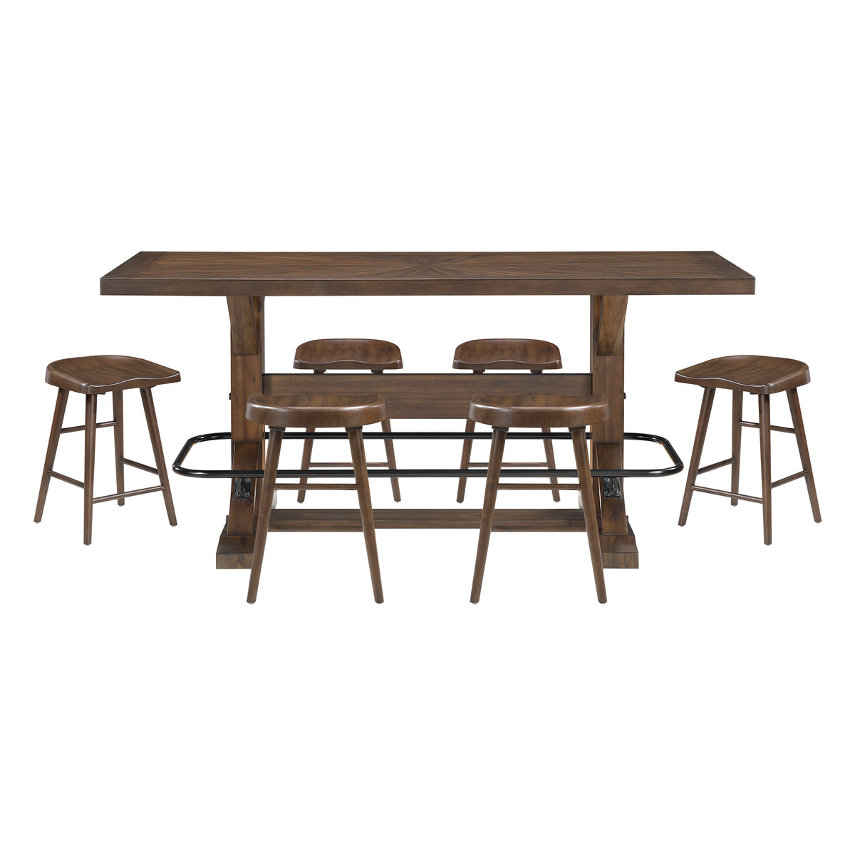 Oliver Brown 7pc Dining Set - Ornate Home