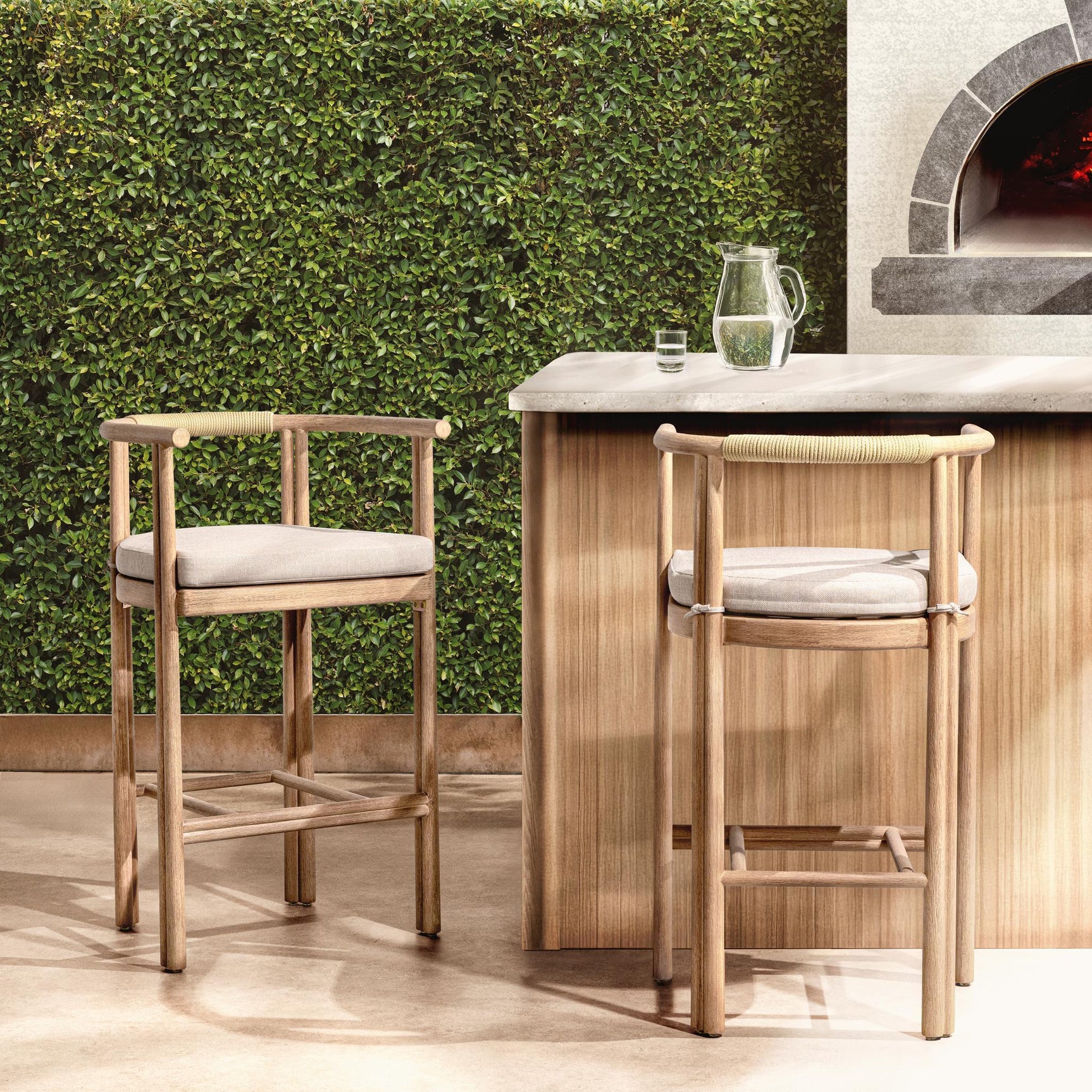 Oliver Butterscotch Outdoor Barstool - Ornate Home