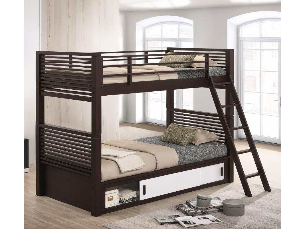 Oliver Java Twin/Twin Bunk Bed - Ornate Home