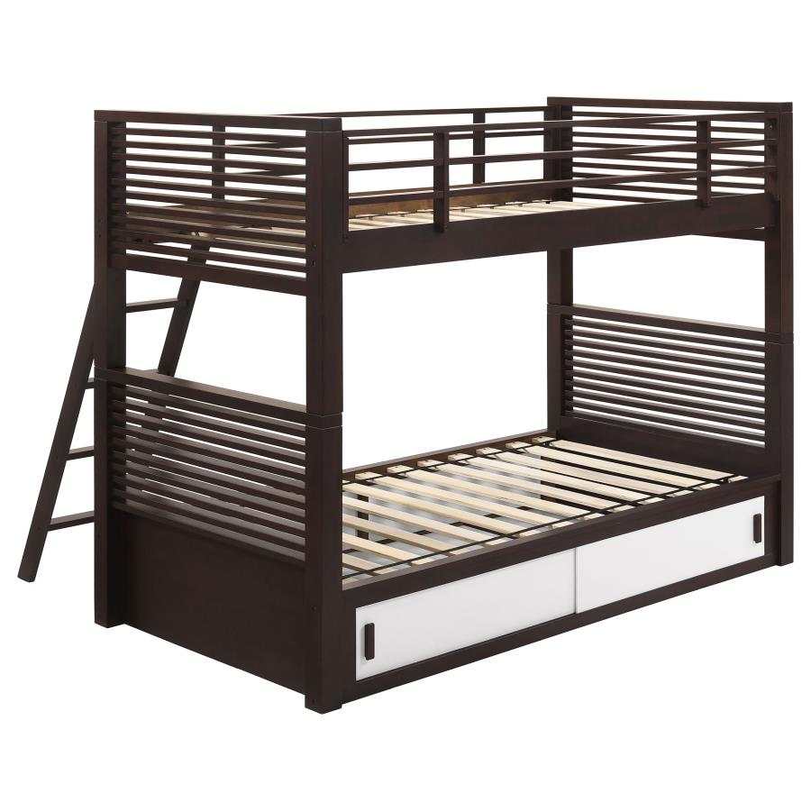 Oliver Java Twin/Twin Bunk Bed - Ornate Home