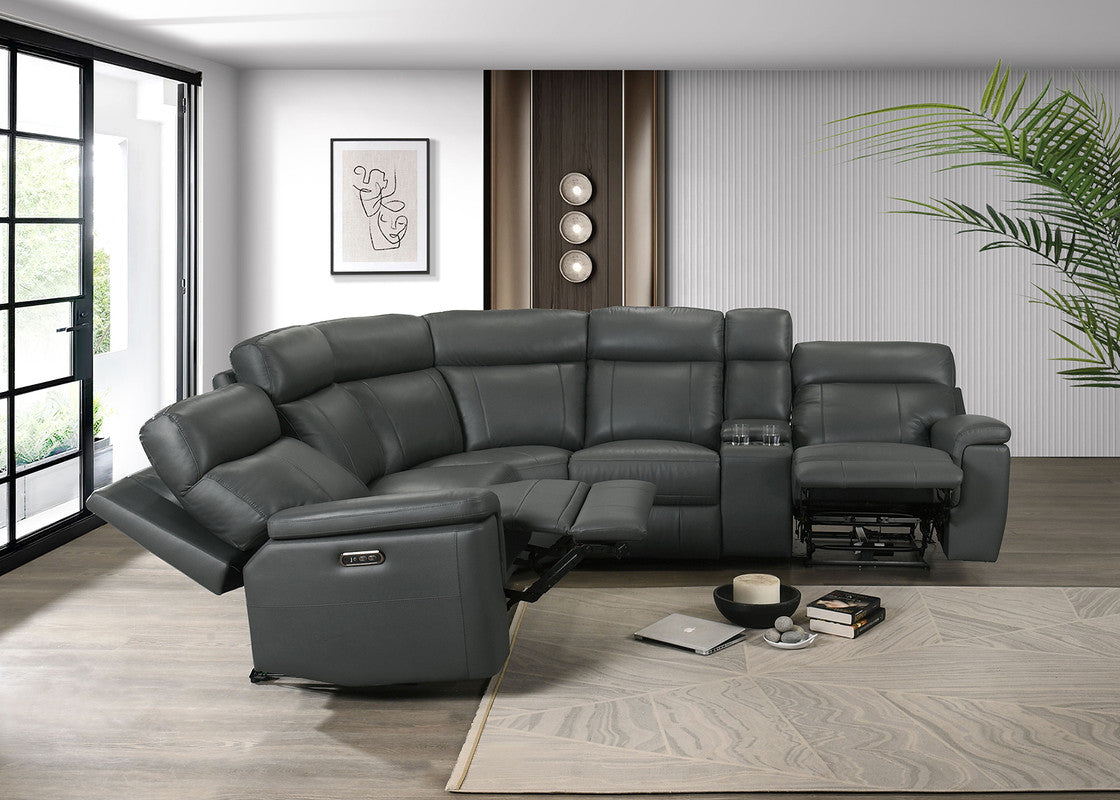 Oliverus Dark Gray Power Sectional - Ornate Home