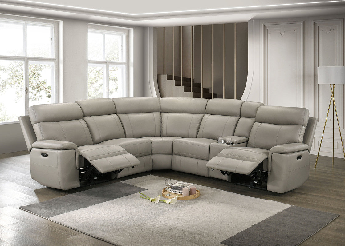 Oliverus Taupe Power Sectional - Ornate Home