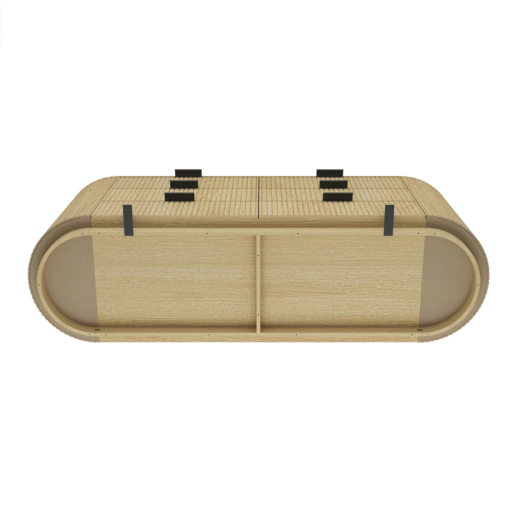 Olivia 71.3" Double Dresser in Natural Oak and Black - Ornate Home