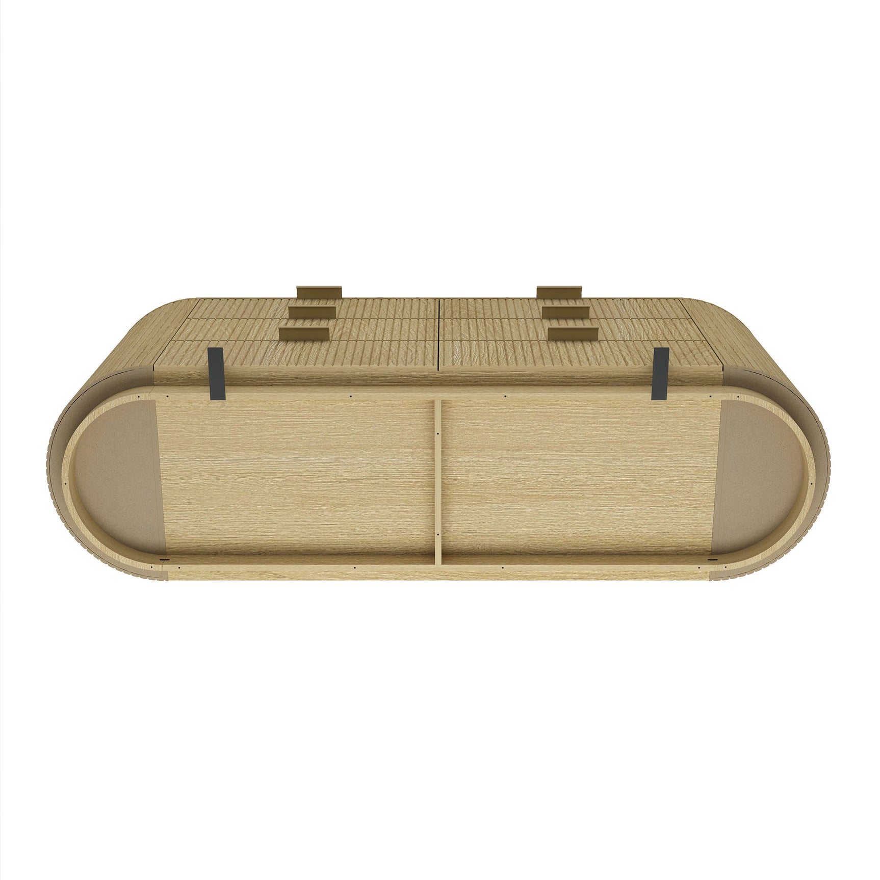 Olivia 71.3" Double Dresser in Natural Oak and Gold - Ornate Home