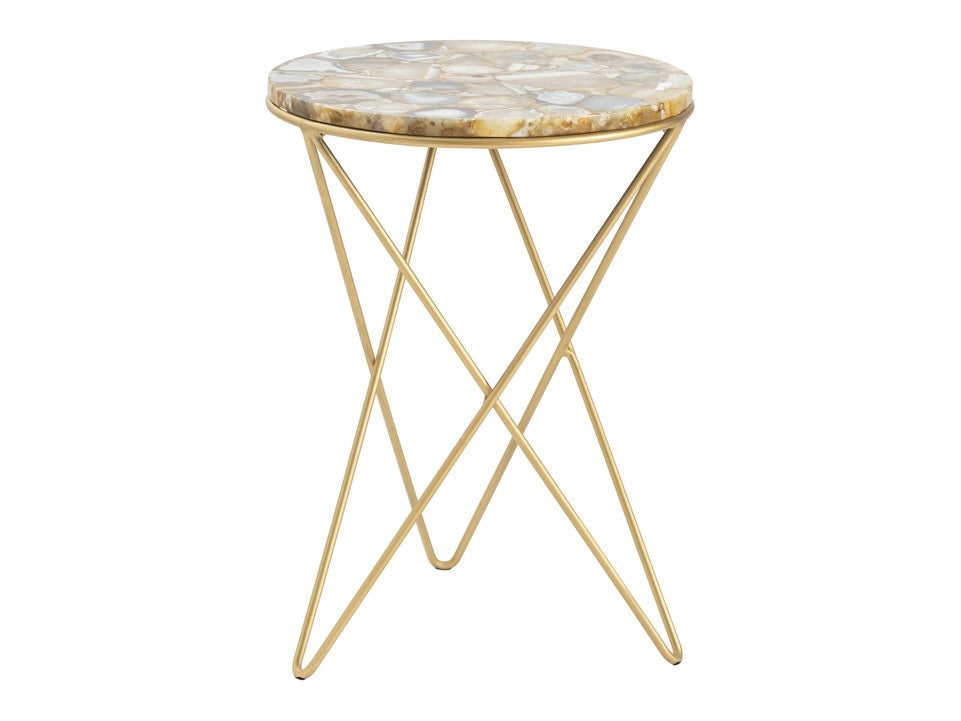 Olivia Gold/Tan Accent Table - Ornate Home
