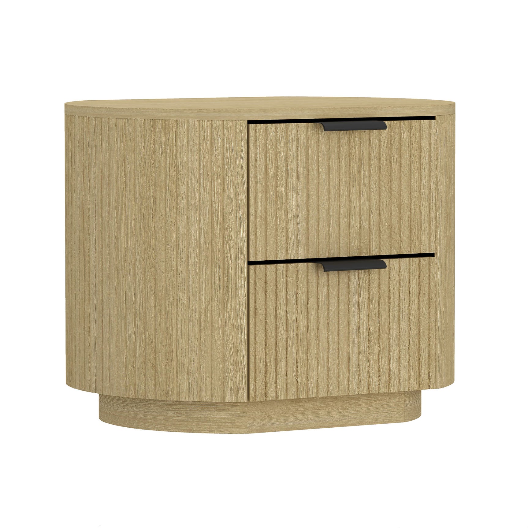 Olivia Nightstand in Natural Oak and Black - Ornate Home