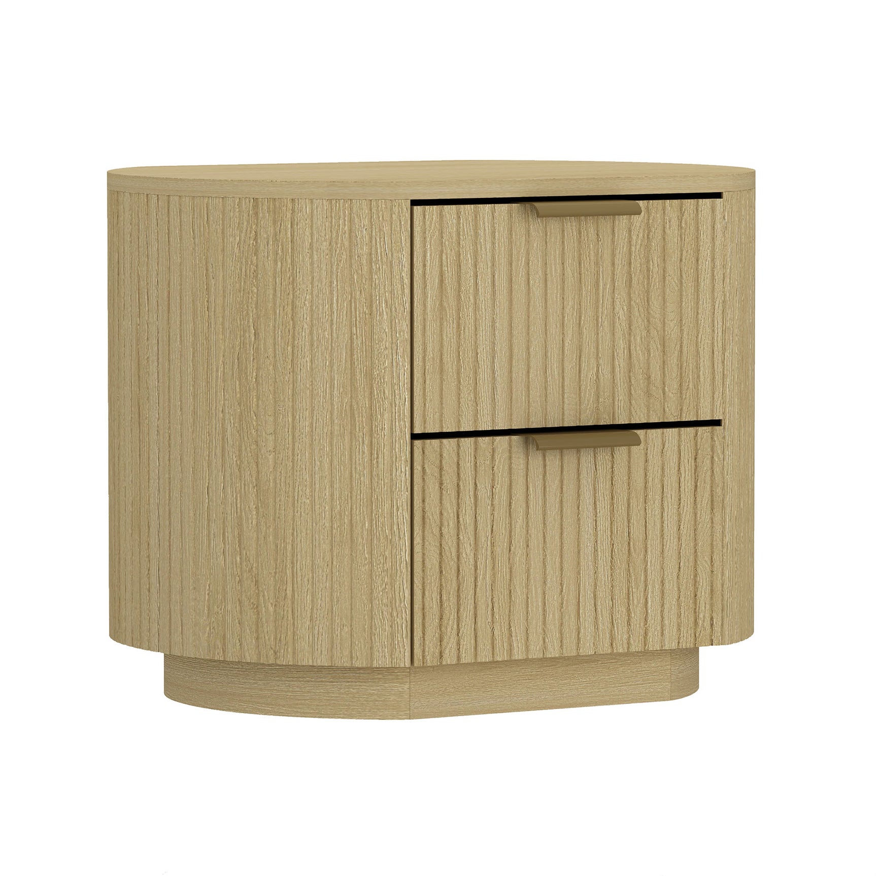Olivia Nightstand in Natural Oak and Gold - Ornate Home