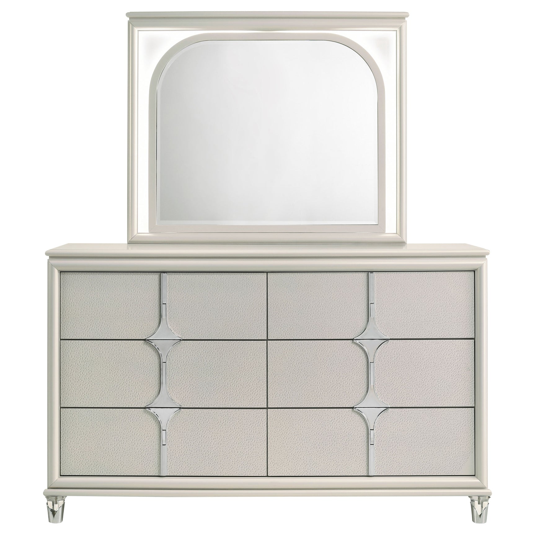 Olivia White Dresser and Mirror - Ornate Home