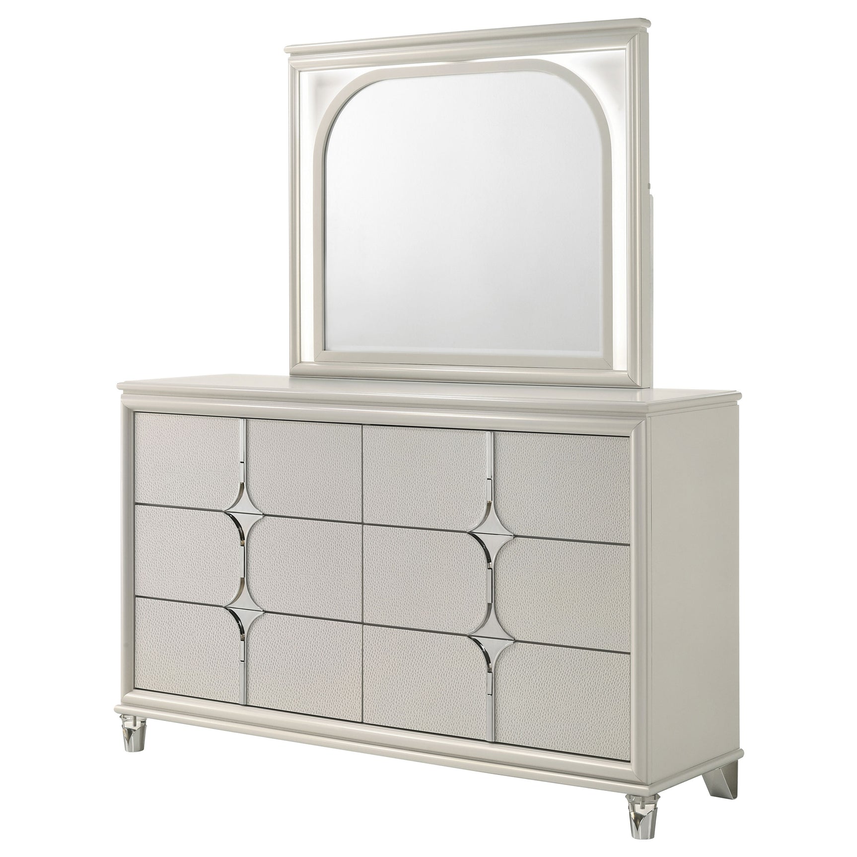 Olivia White Dresser and Mirror - Ornate Home