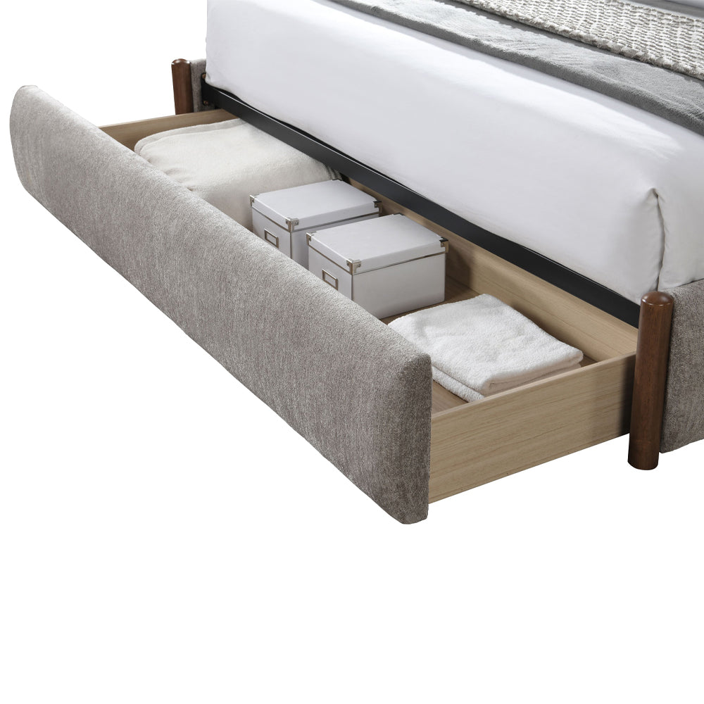 Ollya Gray Queen Bed w/Storage - Ornate Home