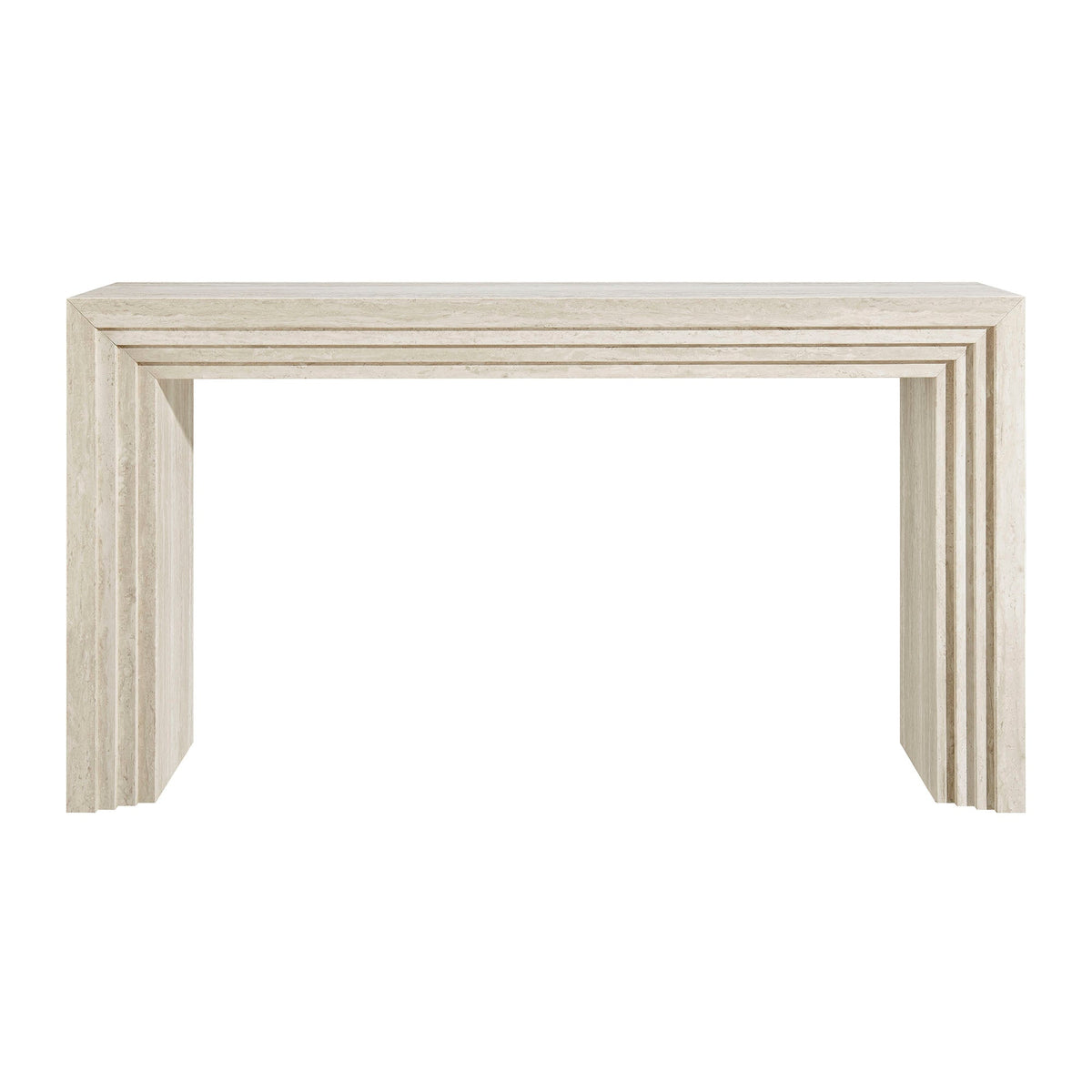 Olney Ivory Travertine 63 Inch Fluted Console Table