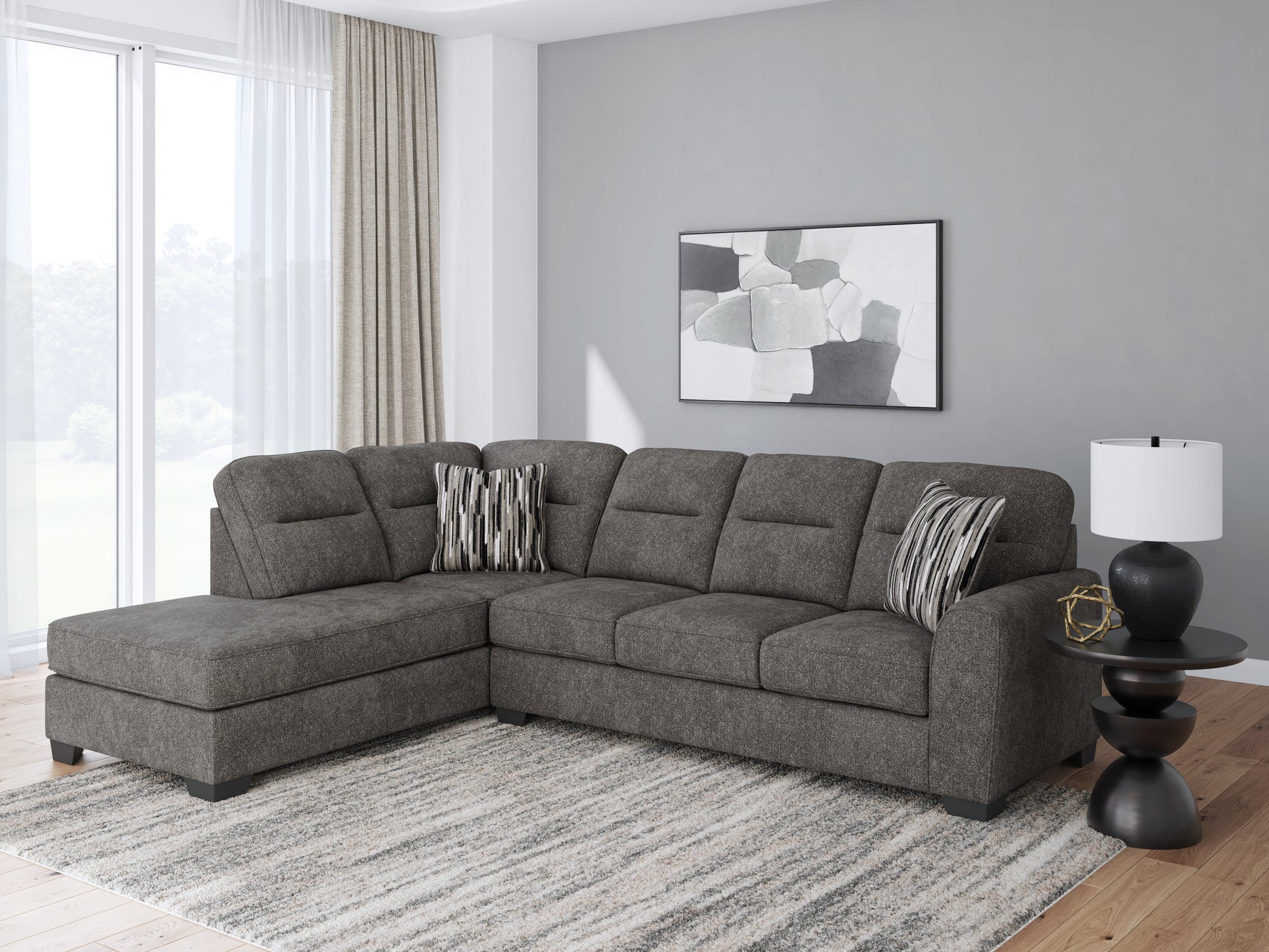 Olten Graphite 2-Piece Sectional with Chaise (Online Special Price) - Ornate Home