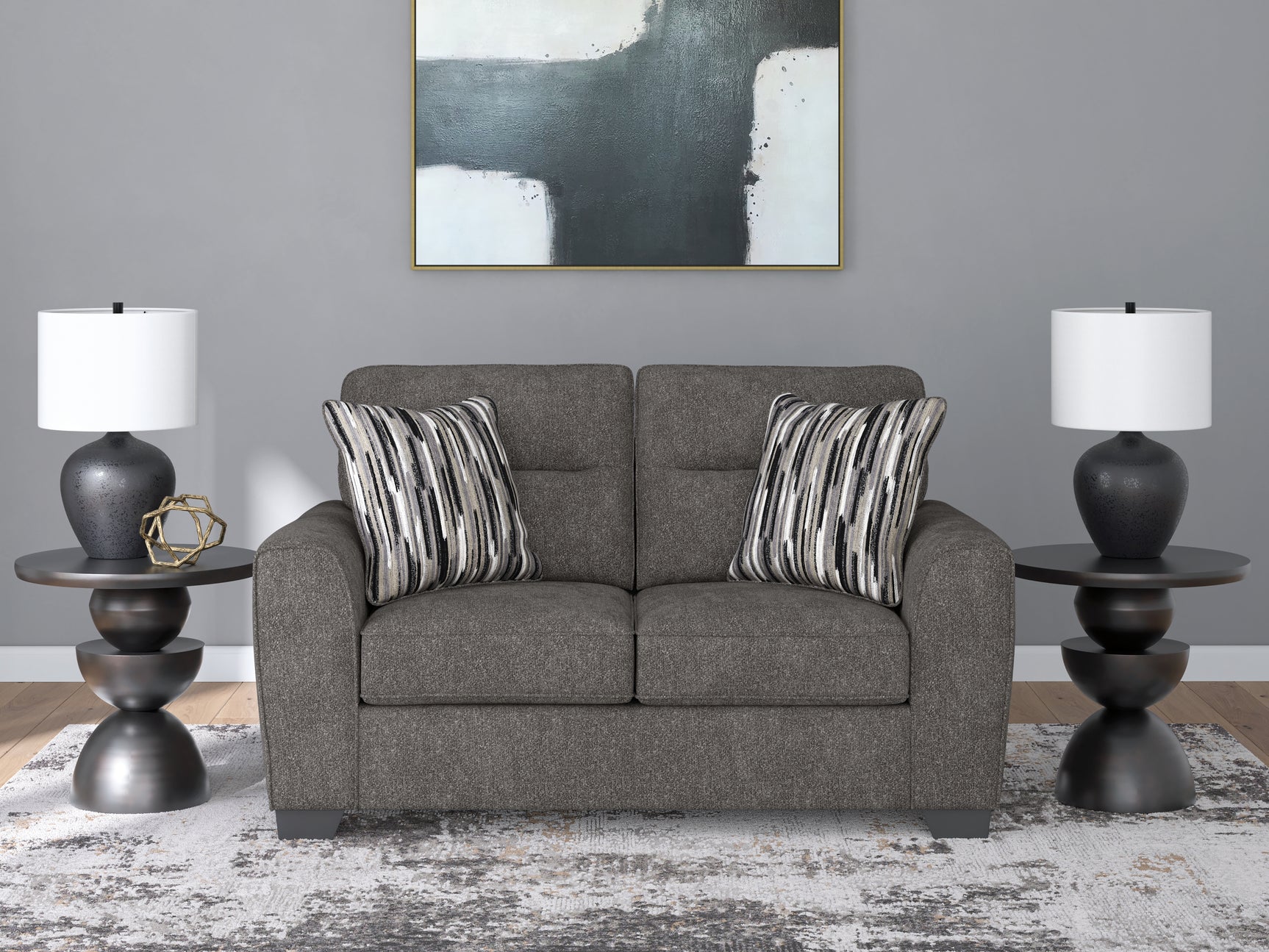 Olten Graphite Loveseat - Ornate Home