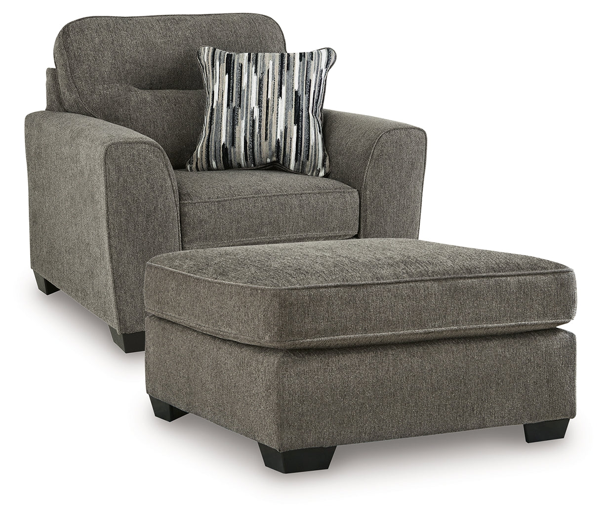 Olten Graphite Oversized Chair and Accent Ottoman (Online Special Price) - Ornate Home