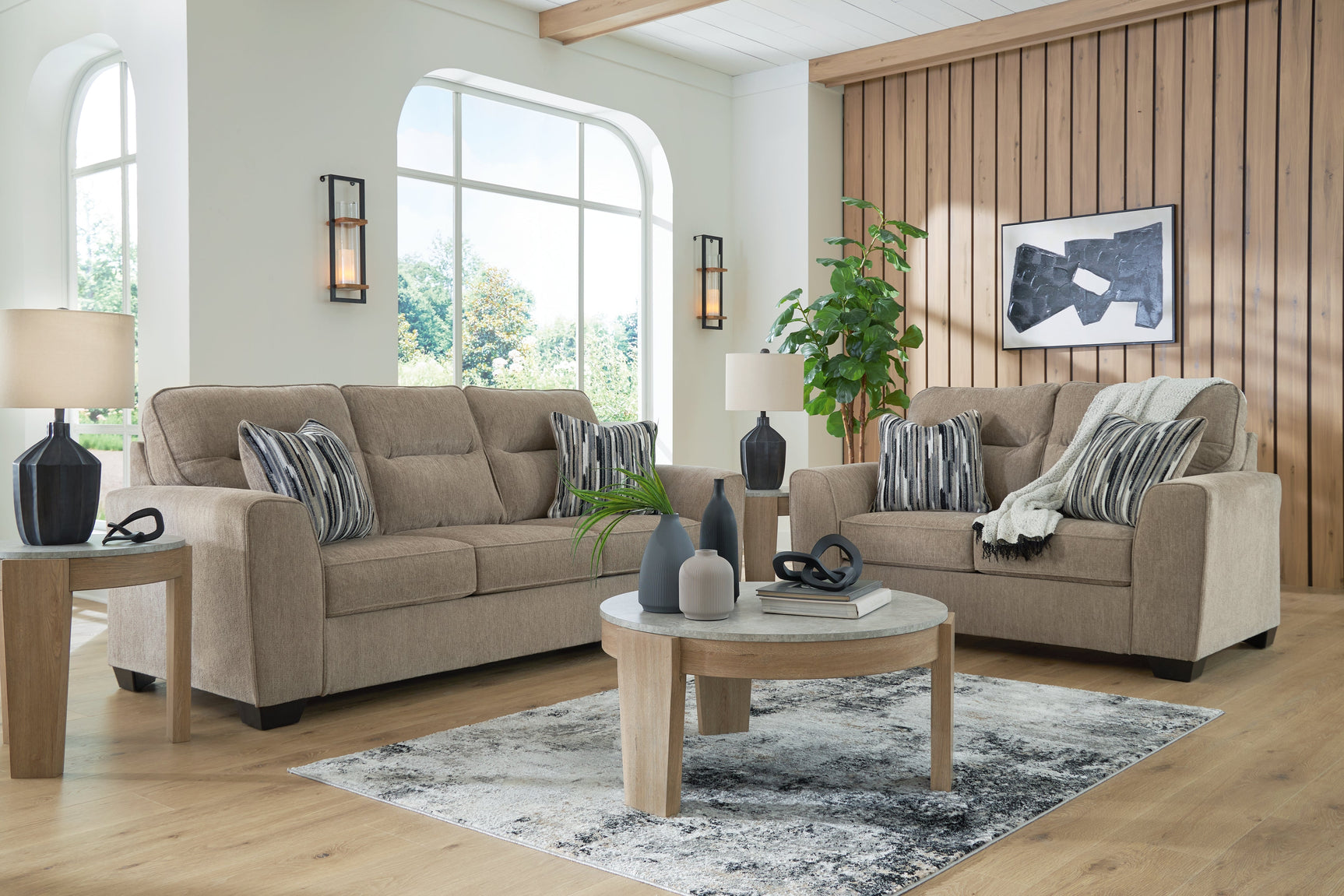 Olten Mocha Sofa and Loveseat (Online Special Price) - Ornate Home