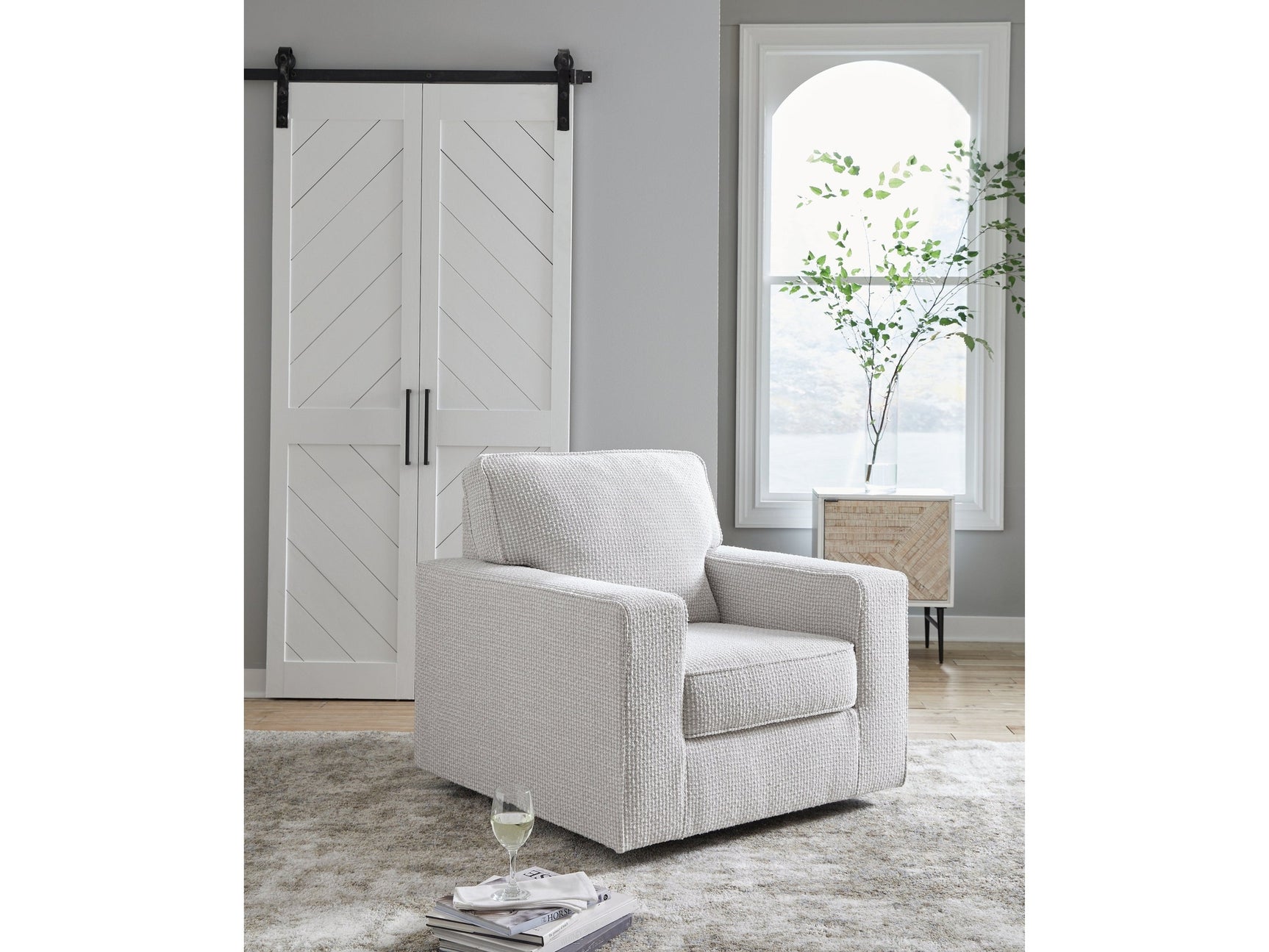 Olwenburg Taupe Swivel Accent Chair - Ornate Home