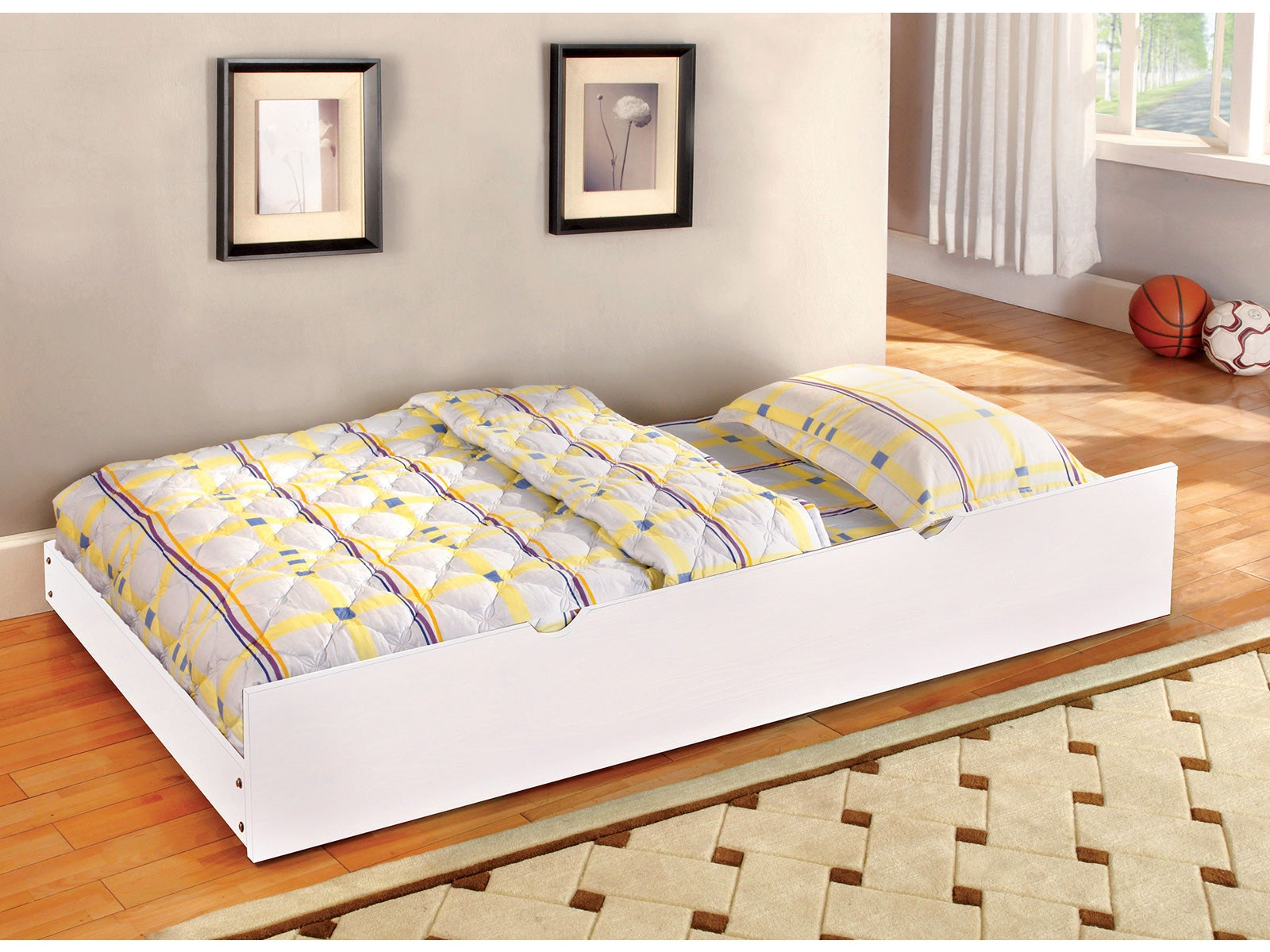 Omnus White Trundle - Ornate Home