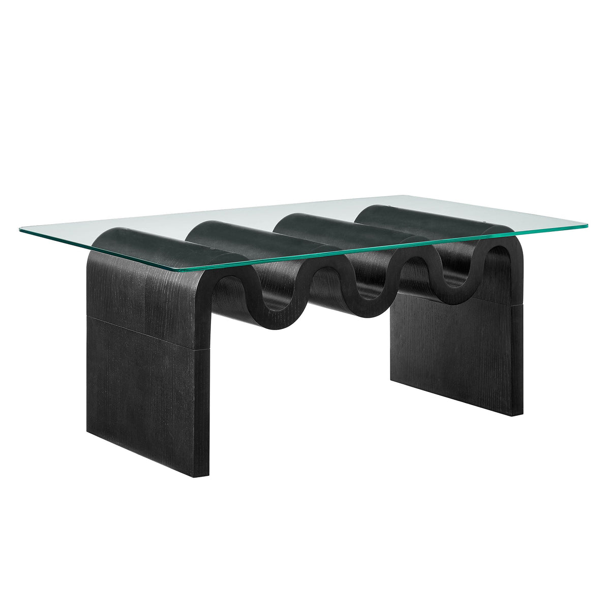 Ondine Black Glass Top Coffee Table - Ornate Home