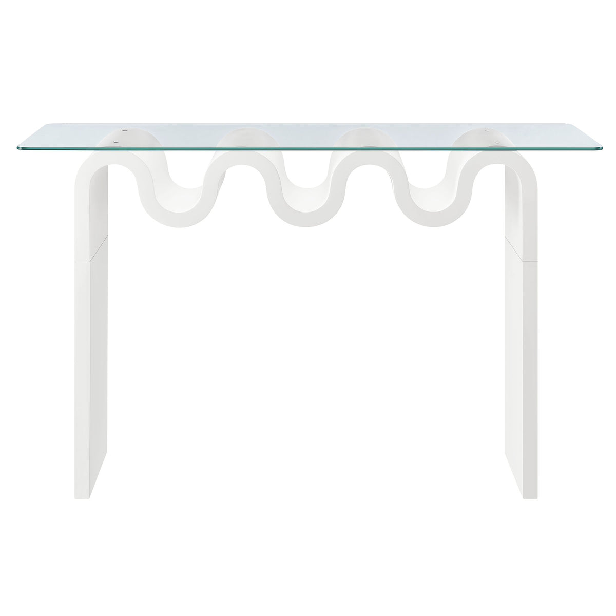 Ondine White Glass Top 50" Console Table - Ornate Home