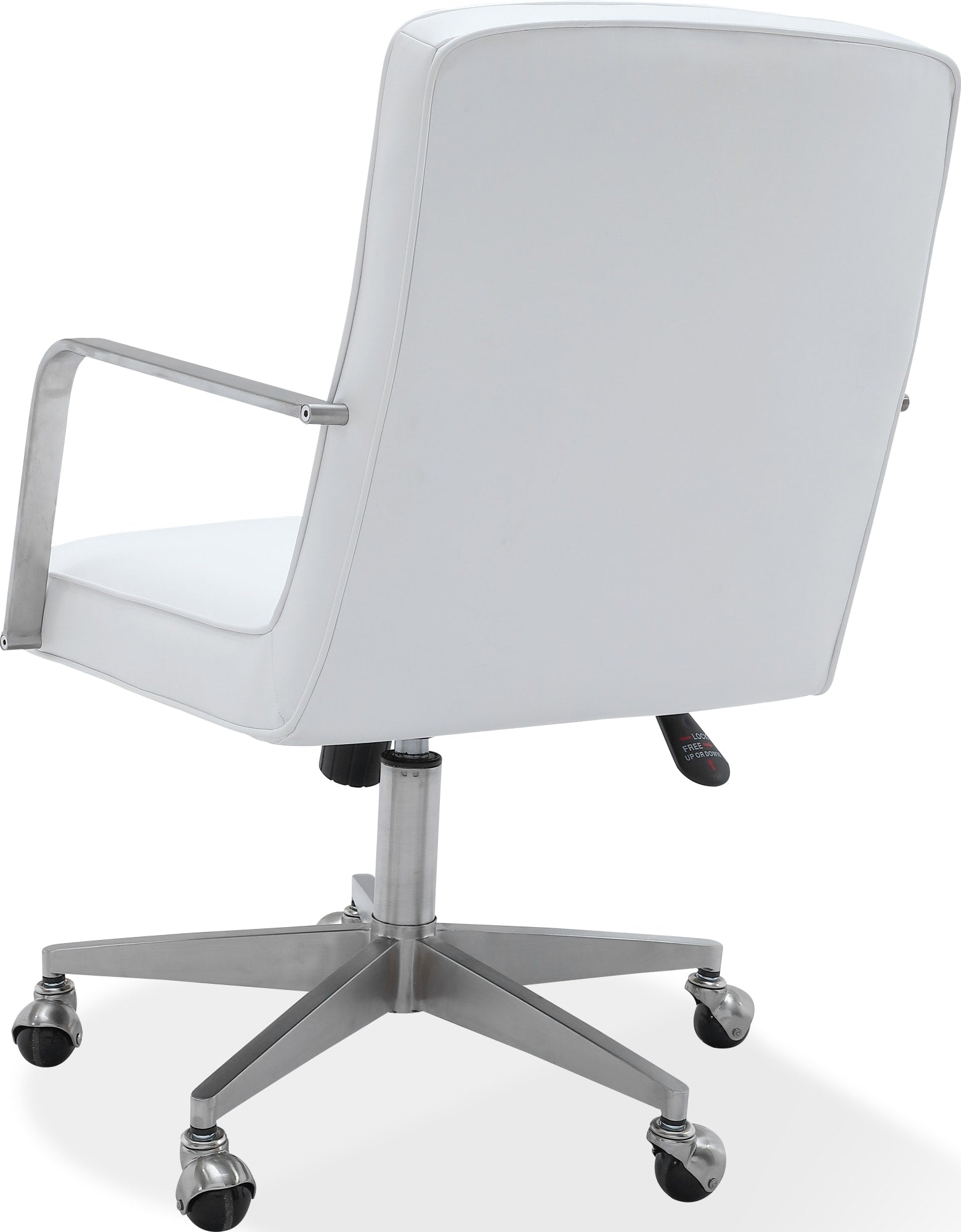 One Brushed Stainless Steel/White Metal Frame Home Office Chair - Ornate Home