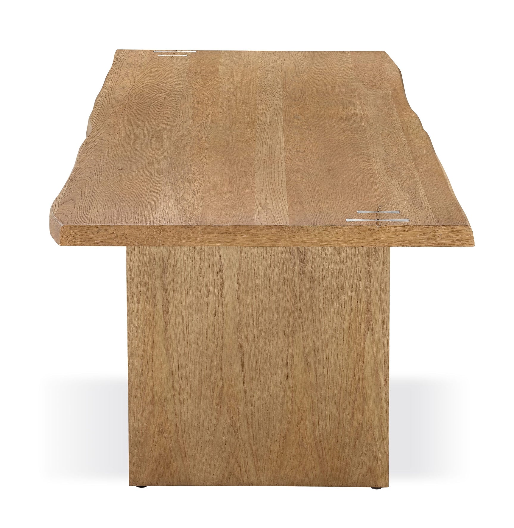 One Modern Coastal Live Edge Dining Table in White Oak - Ornate Home