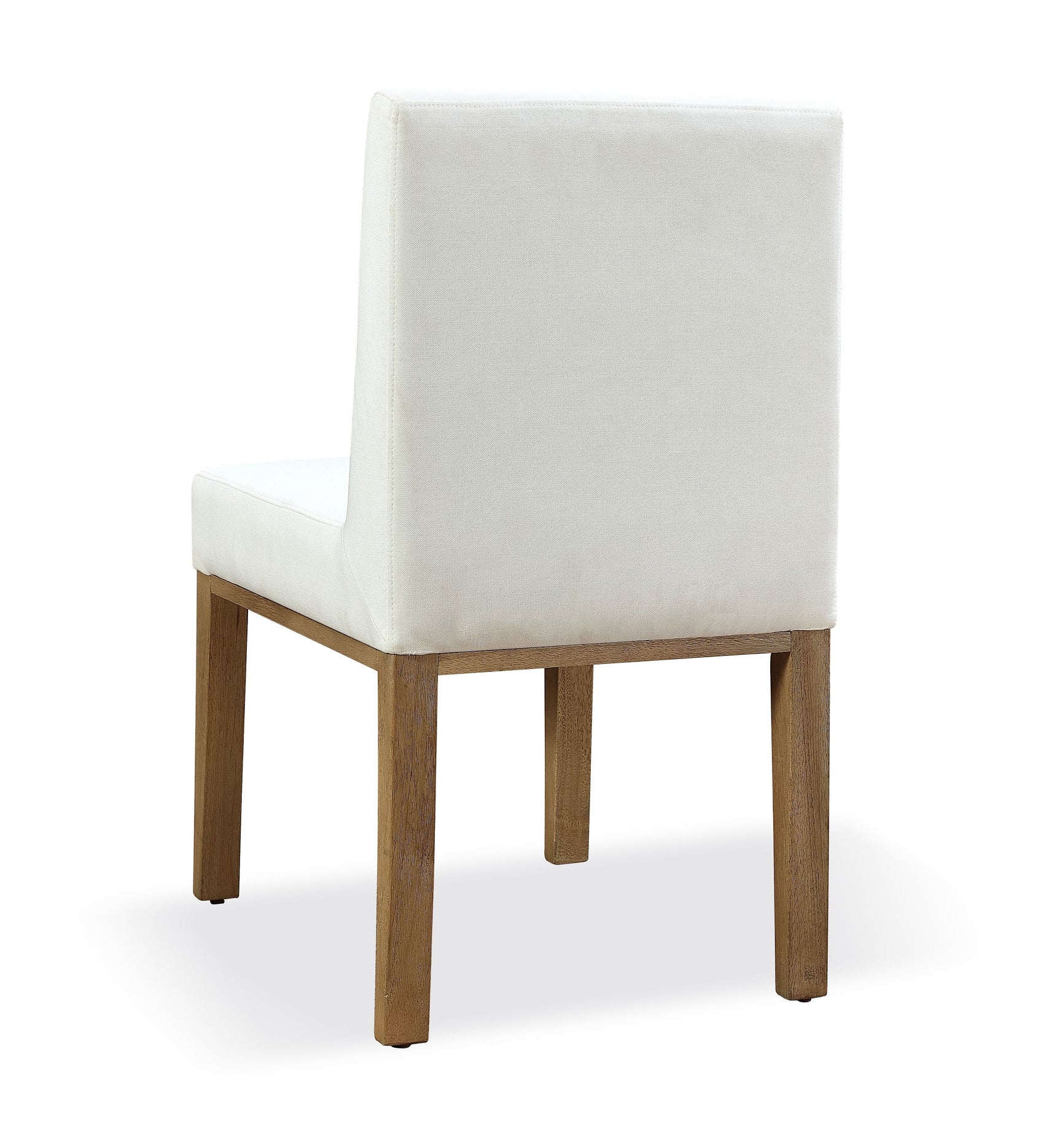 One Modern Coastal Upholstered Dining Side Chair in White Pearl and Bisque (Set of 2) - Ornate Home