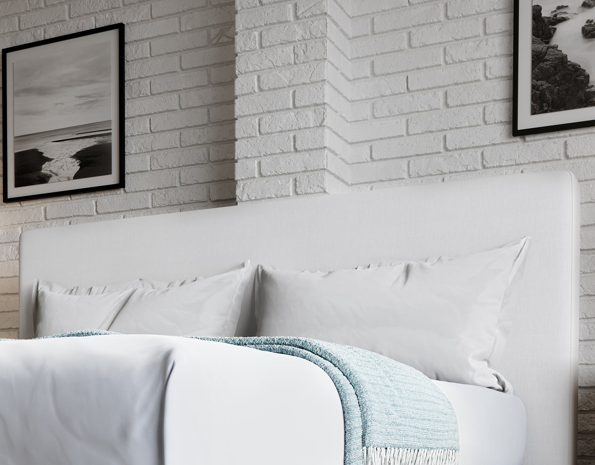 One Upholstered Modern Headboard in Pearl - Ornate Home